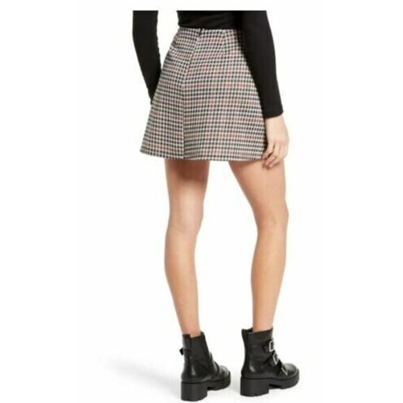 LA LA Land Creative Co Women's Plaid Miniskirt Black/Rust XSmall MSRP $39 - Picture 2 of 7